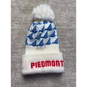 Vintage Piedmont Airlines White with Pom Pom Ski Hat